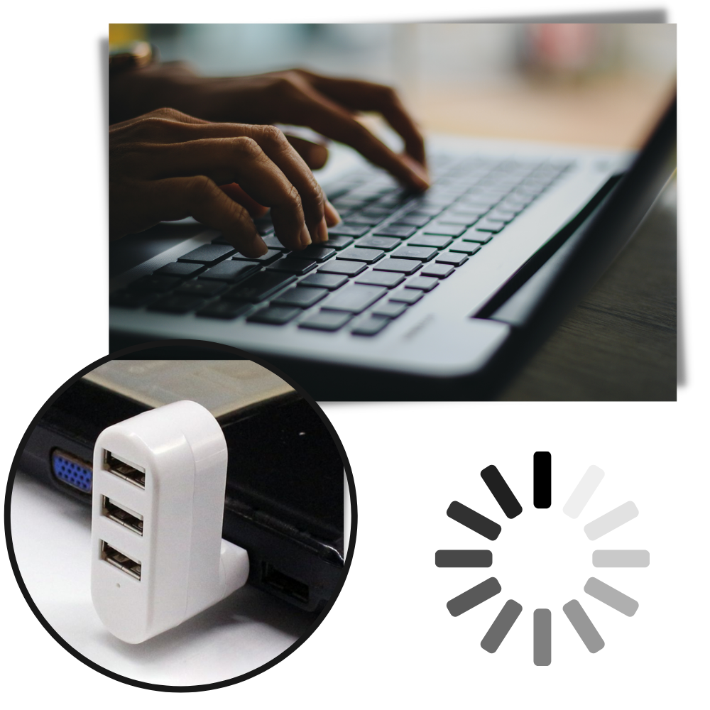 Drehbarer Multi-Port USB-Adapter