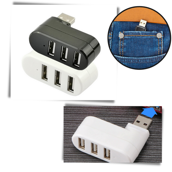 Drehbarer Multi-Port USB-Adapter