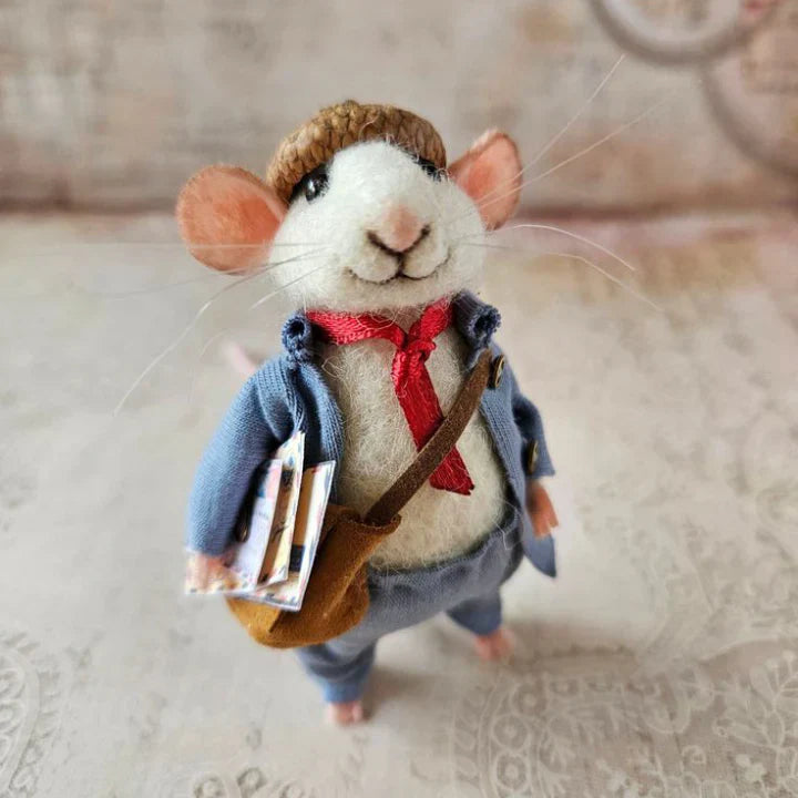 Skanto | Handgemachte Filzmaus-Dekoration | Nachhaltig und Gemütlich | 7,6 cm