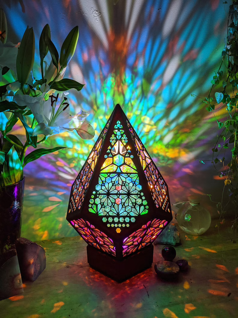 Skanto | LED-Tischlampe im Glasblock-Stil - LumiAura