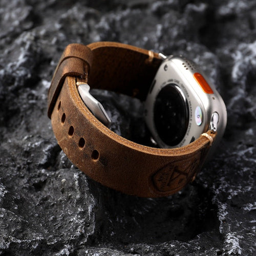 Skanto | Handgemachtes Vintage-Lederarmband für Apple Watch