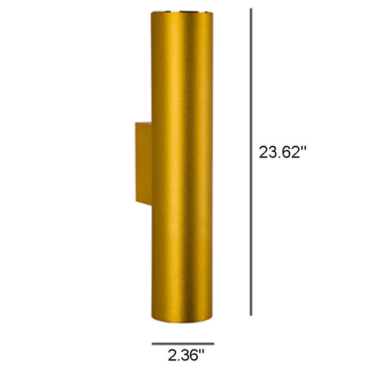 Skanto | Einfache Aluminium-Zylinder 2-flammige Wandleuchte