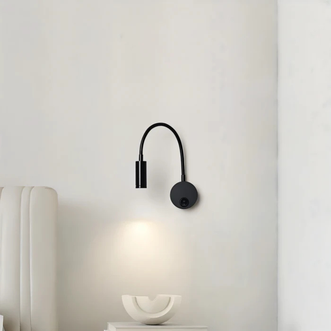 Skanto | Kabellose LED-Wandleuchte mit flexiblem Arm in Schwarz