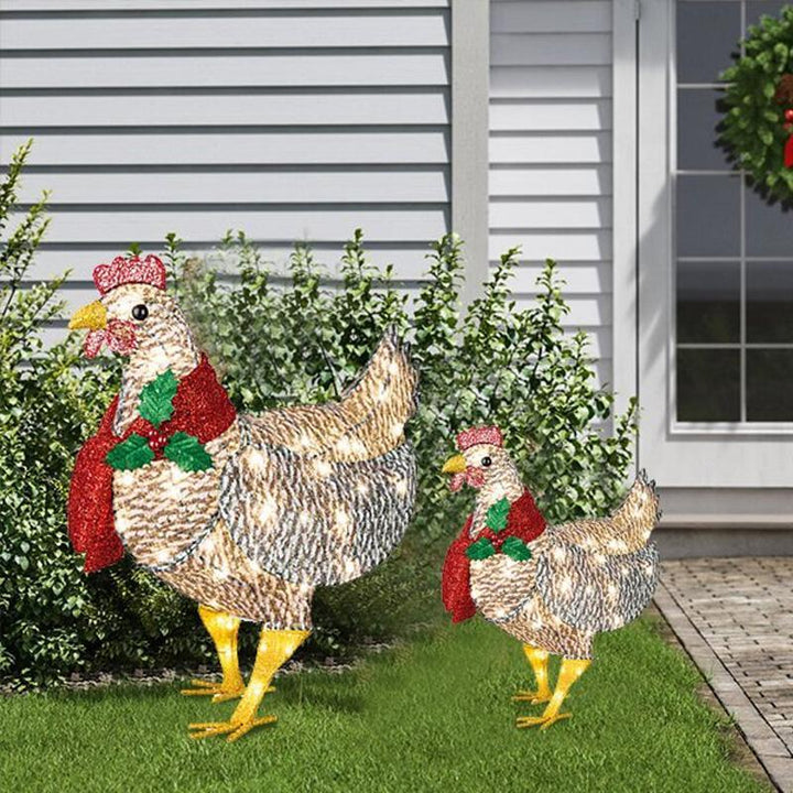 Skanto | Leuchtendes Huhn mit Schal Weihnachtsdekoration