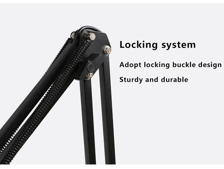 Skanto | LED-Klapp-Leselampe mit langem Arm, Klemme, Augenschutz und USB