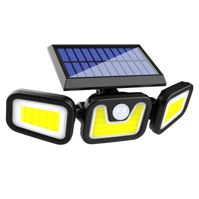Skanto | Solar-LED-Strahler mit Bewegungsmelder – 3-Strahl-Außenbeleuchtung für Garten, Einfahrt und Garage