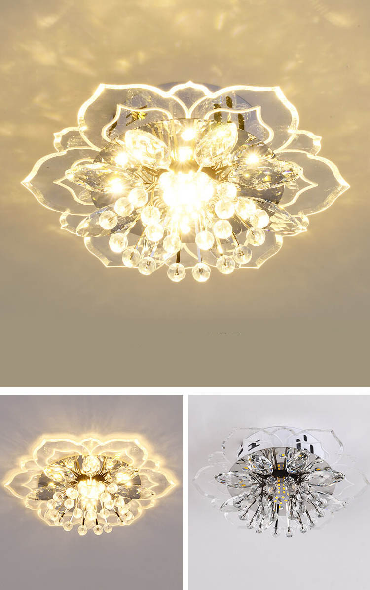 Skanto | GlowPetal LED-Kristall-Deckenleuchte | Blumenförmig | Modernes Design | Energiesparend | Dekorative Beleuchtung