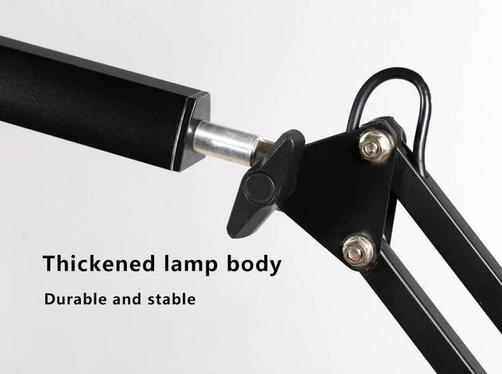 Skanto | LED-Klapp-Leselampe mit langem Arm, Klemme, Augenschutz und USB