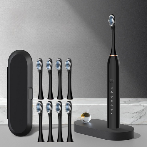 Skanto | GlowSmile Schallzahnbürste – Wiederaufladbar mit 5 Modi und 8 Bürstenköpfen