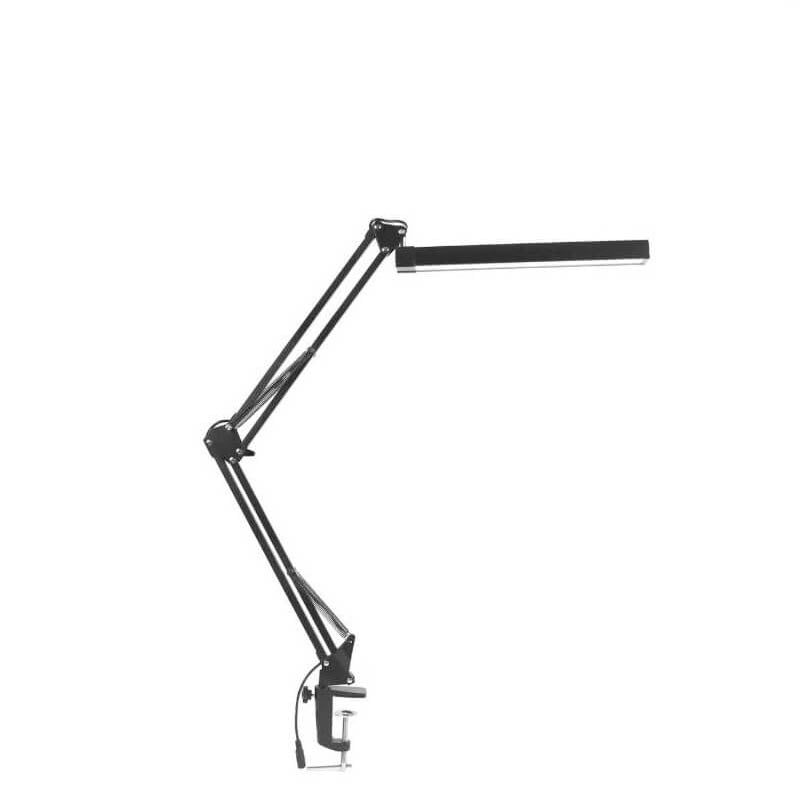 Skanto | LED-Klapp-Leselampe mit langem Arm, Klemme, Augenschutz und USB