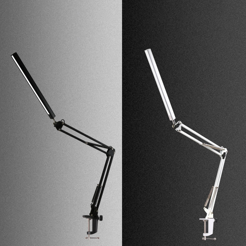 Skanto | LED-Klapp-Leselampe mit langem Arm, Klemme, Augenschutz und USB