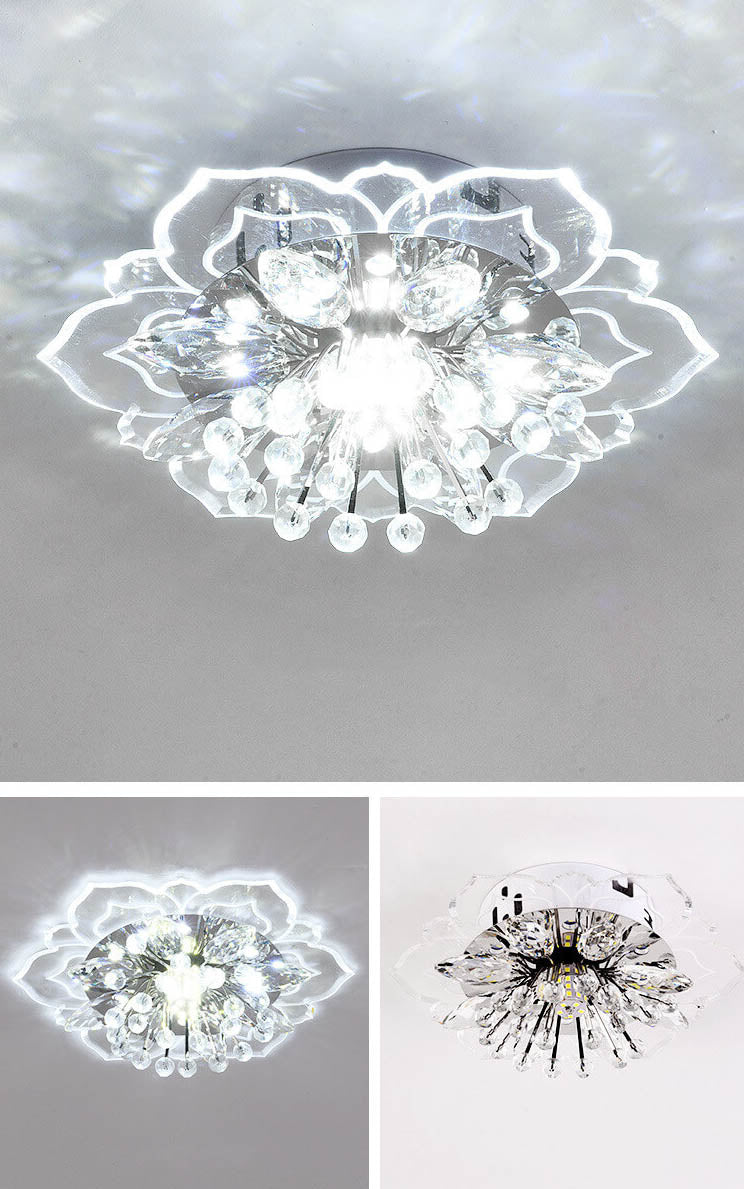 Skanto | GlowPetal LED-Kristall-Deckenleuchte | Blumenförmig | Modernes Design | Energiesparend | Dekorative Beleuchtung