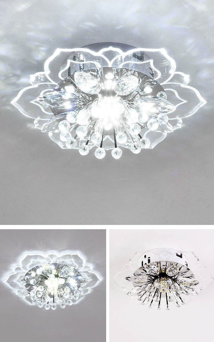 Skanto | GlowPetal LED-Kristall-Deckenleuchte | Blumenförmig | Modernes Design | Energiesparend | Dekorative Beleuchtung