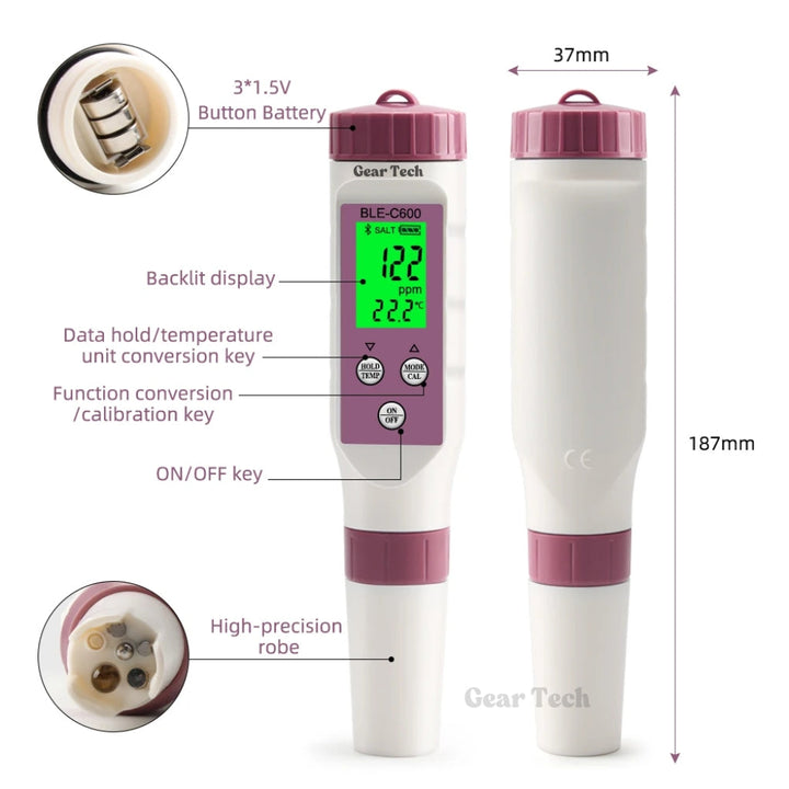 Skanto | Digitaler Pooltester – pH- und Chlormeter zur einfachen pH-Messung im Poolwasser