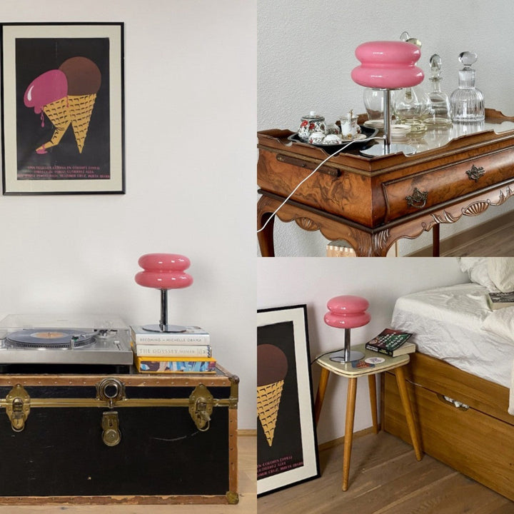 Skanto | LueurRose – Retro-Tischlampe mit Dimmbarer LED und USB