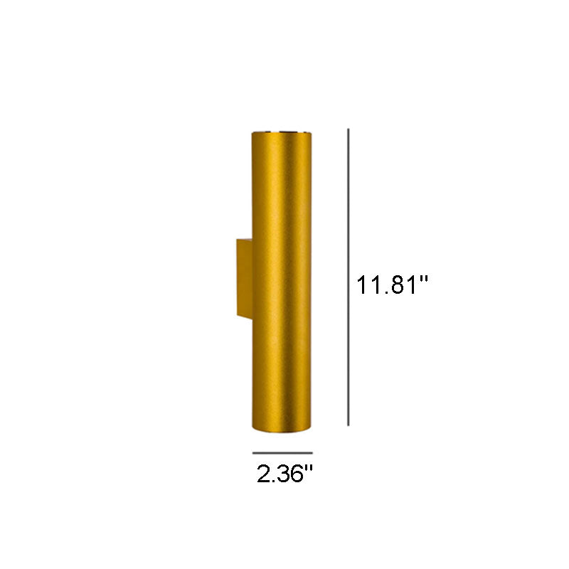 Skanto | Einfache Aluminium-Zylinder 2-flammige Wandleuchte