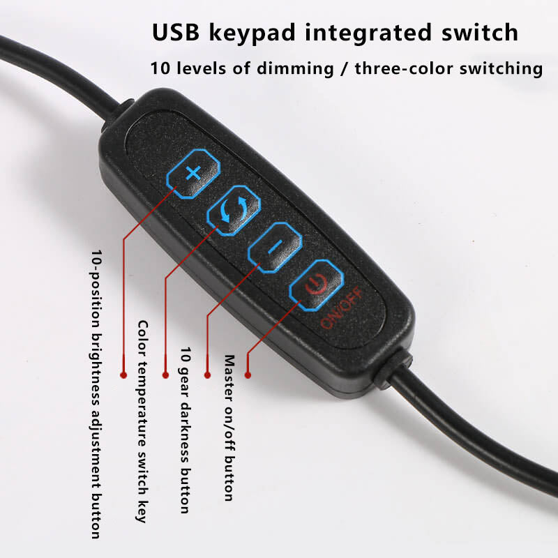 Skanto | LED-Klapp-Leselampe mit langem Arm, Klemme, Augenschutz und USB