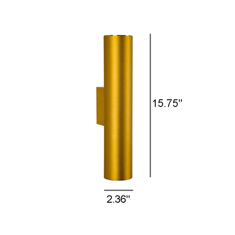 Skanto | Einfache Aluminium-Zylinder 2-flammige Wandleuchte