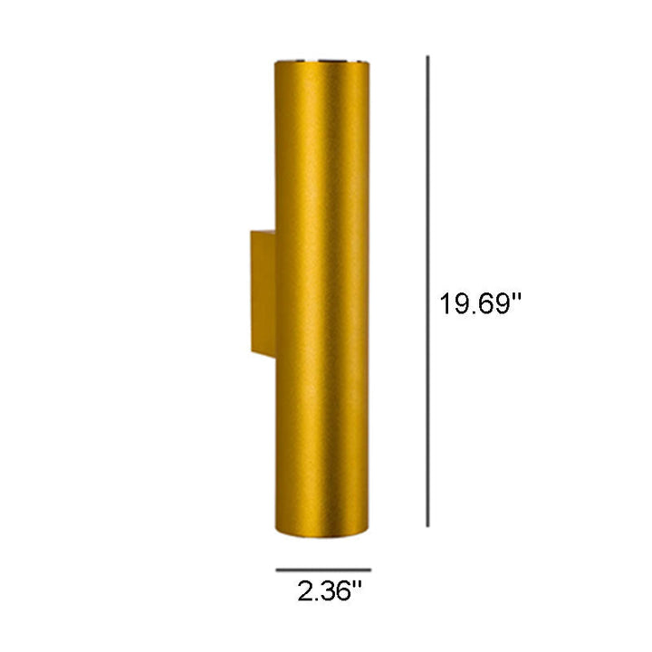 Skanto | Einfache Aluminium-Zylinder 2-flammige Wandleuchte