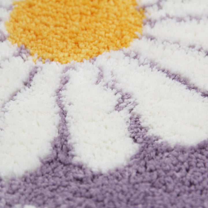 Skanto | Feblilac Sweet Daisy Badematte, lila Blumen-Teppich fürs Badezimmer