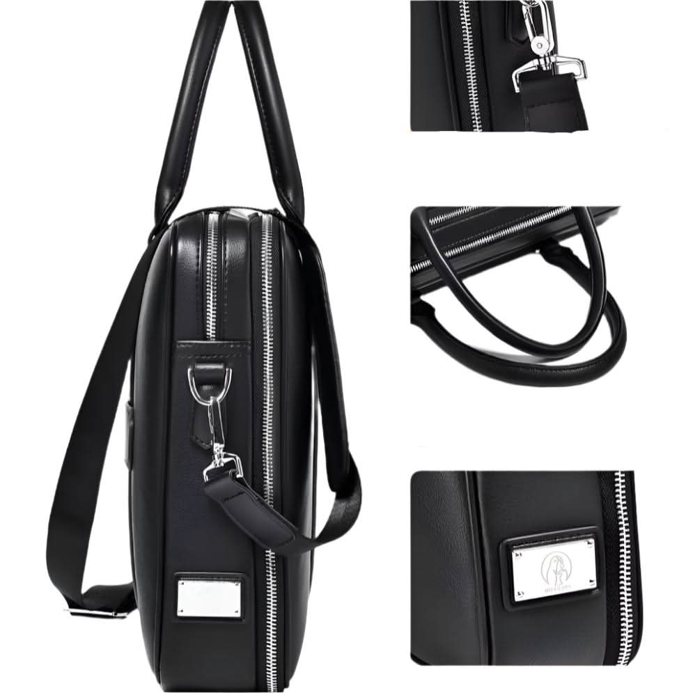 Skanto | Manhattan Business-Laptoptasche aus Leder – Umhängetasche für Dokumente