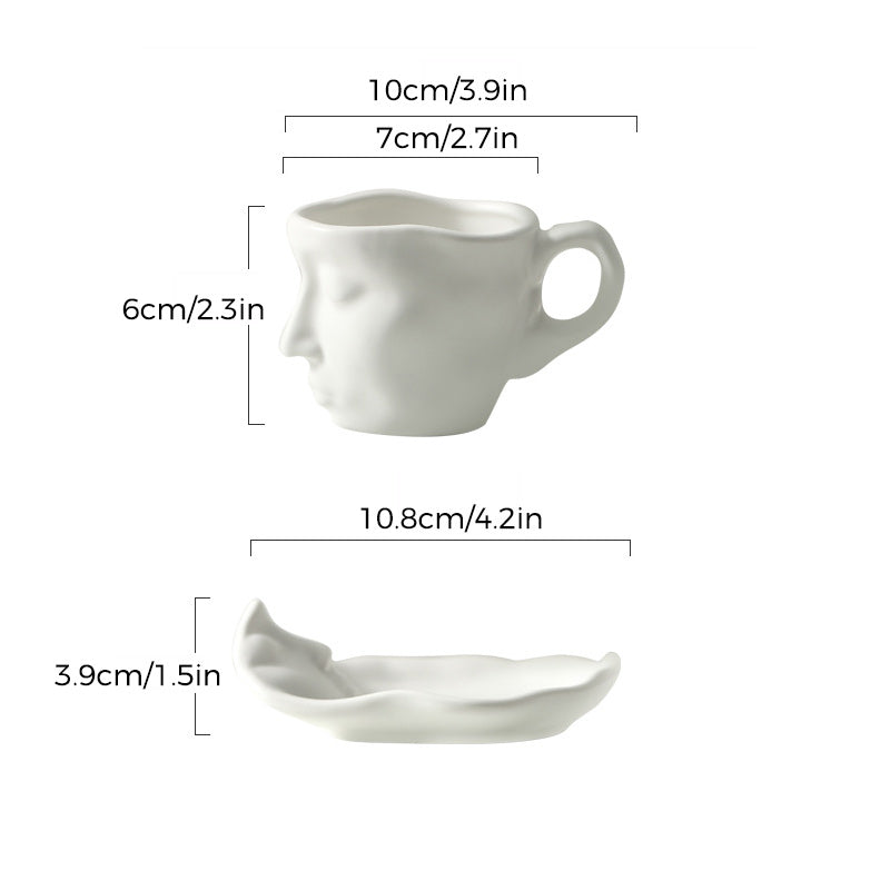 Skanto | Kyssnades Gesichts-Keramik-Kaffeetasse