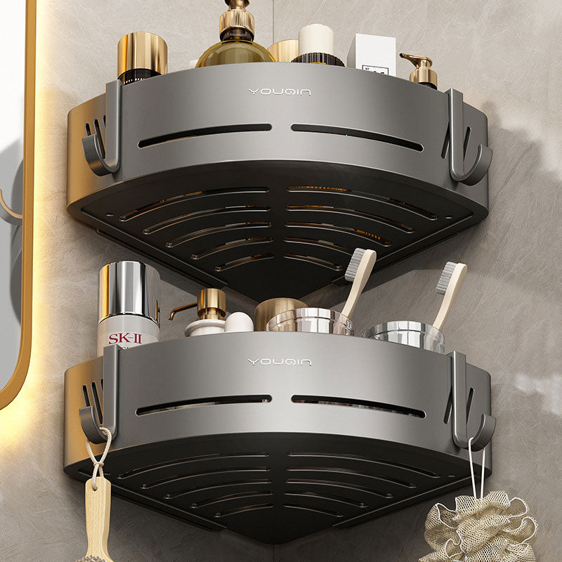 Skanto | EasyCorner Aluminiumregal – Selbstklebende Badhaken-Aufbewahrung ohne Bohren