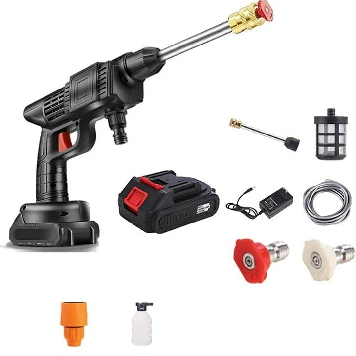 Skanto | Kabelloses tragbares Hochdruck-Spritzwasserpistolen-Set | Ideal zum Reinigen von Autos, Terrassen & Gartenmöbeln