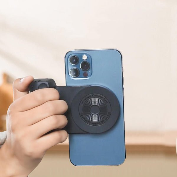 Skanto | Griply Magnetische Handyhalterung mit kabellosem Laden – Anti-Vibrations-Handgriff für stabile Aufnahmen