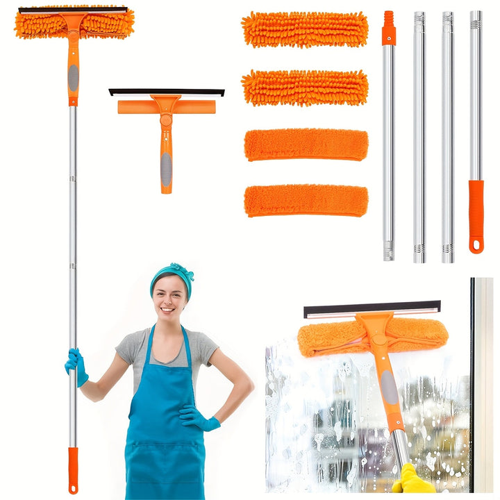 Skanto | Crystal Clear Fensterreiniger – Professionelles 2-in-1 Teleskop-Fenster- und Glasreinigungssystem