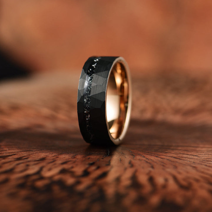 Ares – 8mm Schwarzer Turmalin Wolframkarbid-Ring