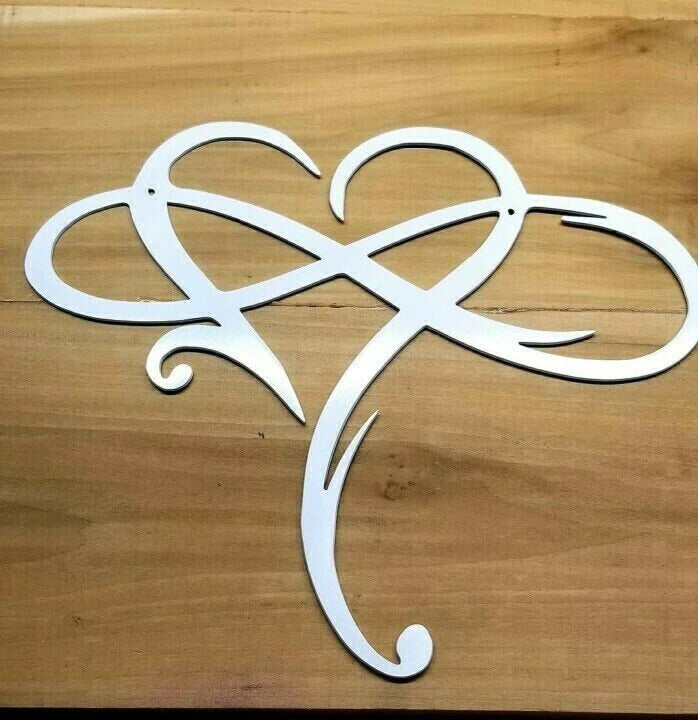 Endloses Herz - Wanddeko aus Stahl, Metall-Wandkunst