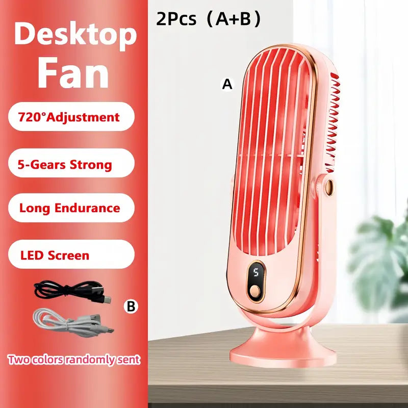 Skanto | Tragbare Mini-Klimaanlage mit USB-Ladefunktion – 5 Geschwindigkeiten & 720° Rotation
