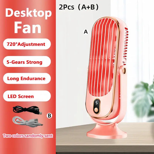 Skanto | Tragbare Mini-Klimaanlage mit USB-Ladefunktion – 5 Geschwindigkeiten & 720° Rotation