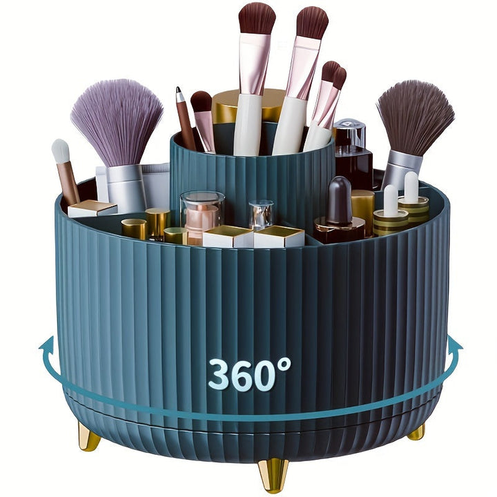 Skanto | GlamSpin – 360° drehbarer Make-up- & Schreibtisch-Organizer mit 5 Fächern