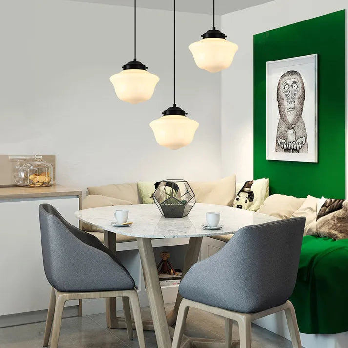 LumiNéo – Moderne geometrische Pendelleuchte aus Milchglas