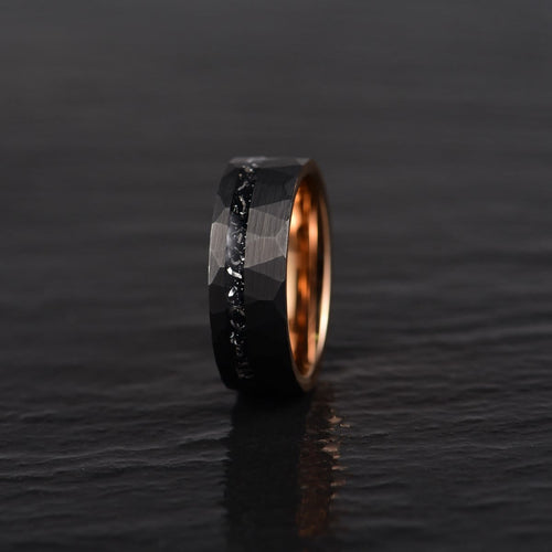 Ares – 8mm Schwarzer Turmalin Wolframkarbid-Ring