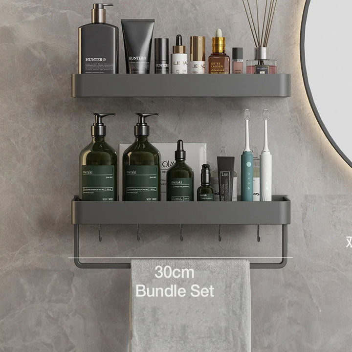 Skanto | Moderne, elegante graue Badregale