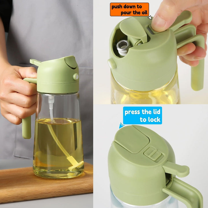 Skanto | 2-in-1 Ölspenderflasche | Ölpumpen & Spender | Gesundes Kochen