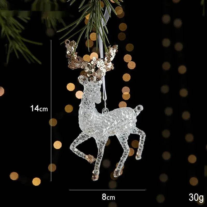 Skanto | Weihnachtsdekoration Pailletten Acryl Transparenter Anhänger