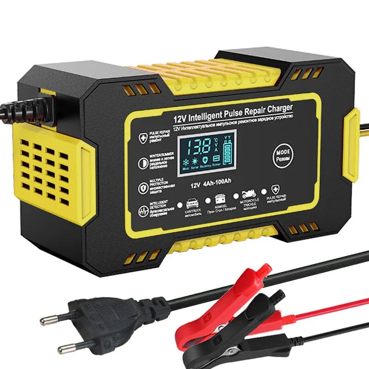 Skanto | 12V 6A Smart Auto-Batterieladegerät | Impulsreparatur, LCD-Bildschirm & Schnellladung für AGM-, Gel- & Blei-Säure-Batterien