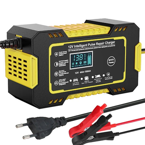 Skanto | 12V 6A Smart Auto-Batterieladegerät | Impulsreparatur, LCD-Bildschirm & Schnellladung für AGM-, Gel- & Blei-Säure-Batterien