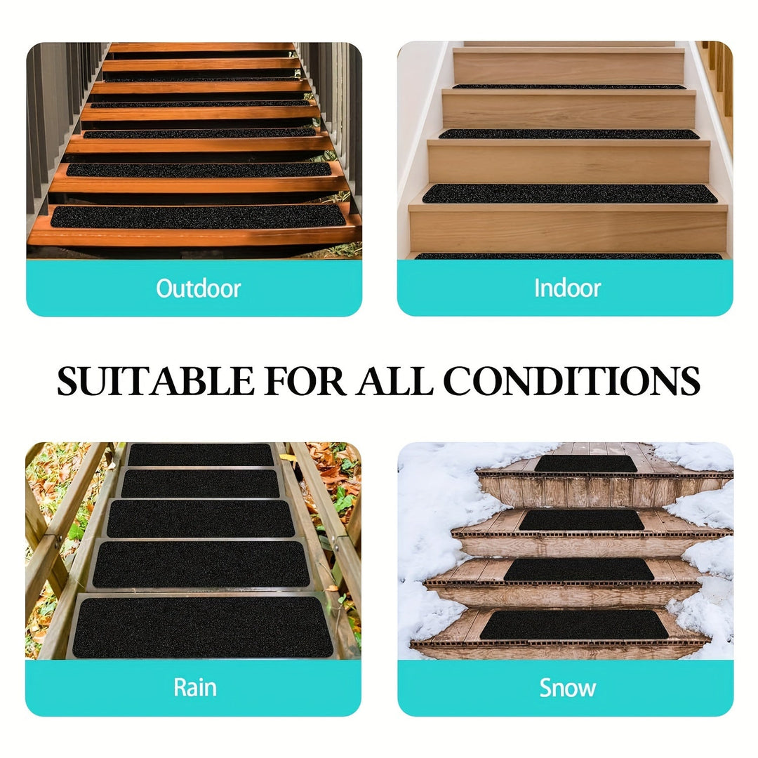 Skanto | Rutschfeste Treppenstufen 10er-Pack – 6"x24", 80-Grit, wetterfest