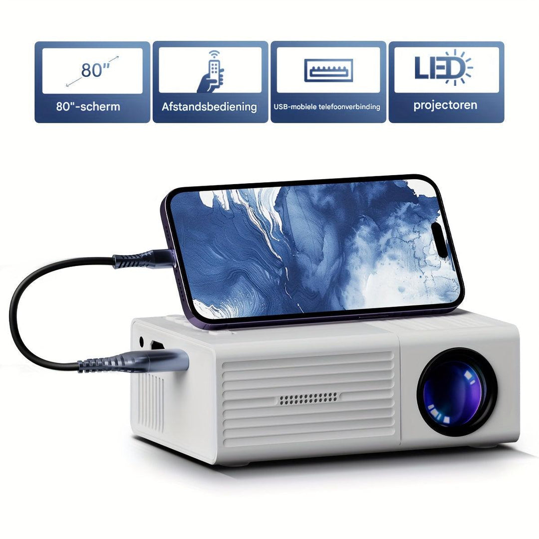 Skanto | LumoBeam Ultraheller Mini-Projektor (3000 Lumen) – Kompaktes HD Heim- & Outdoor-Kino