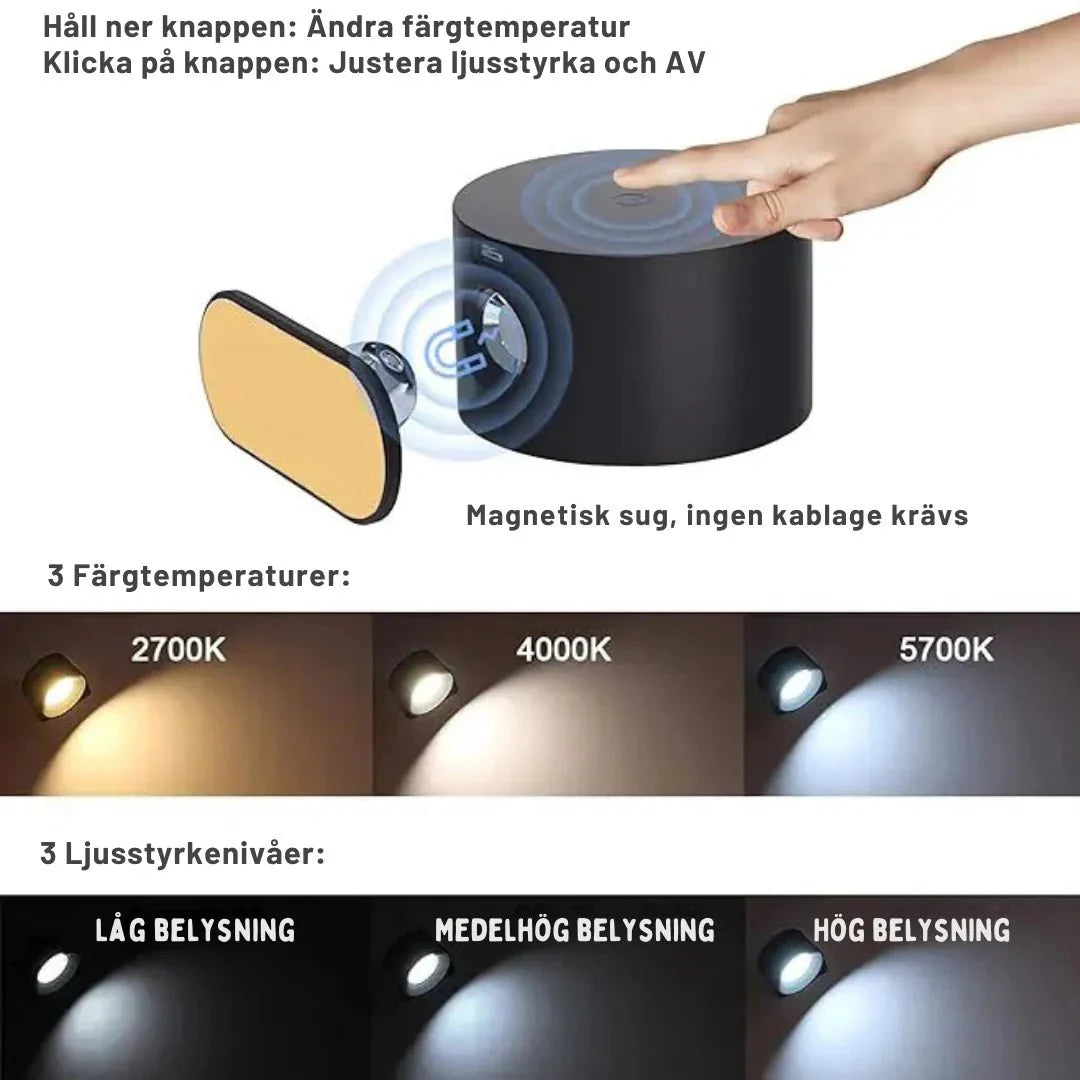 Skanto | Nordische kabellose Wandlampe mit Fernbedienung