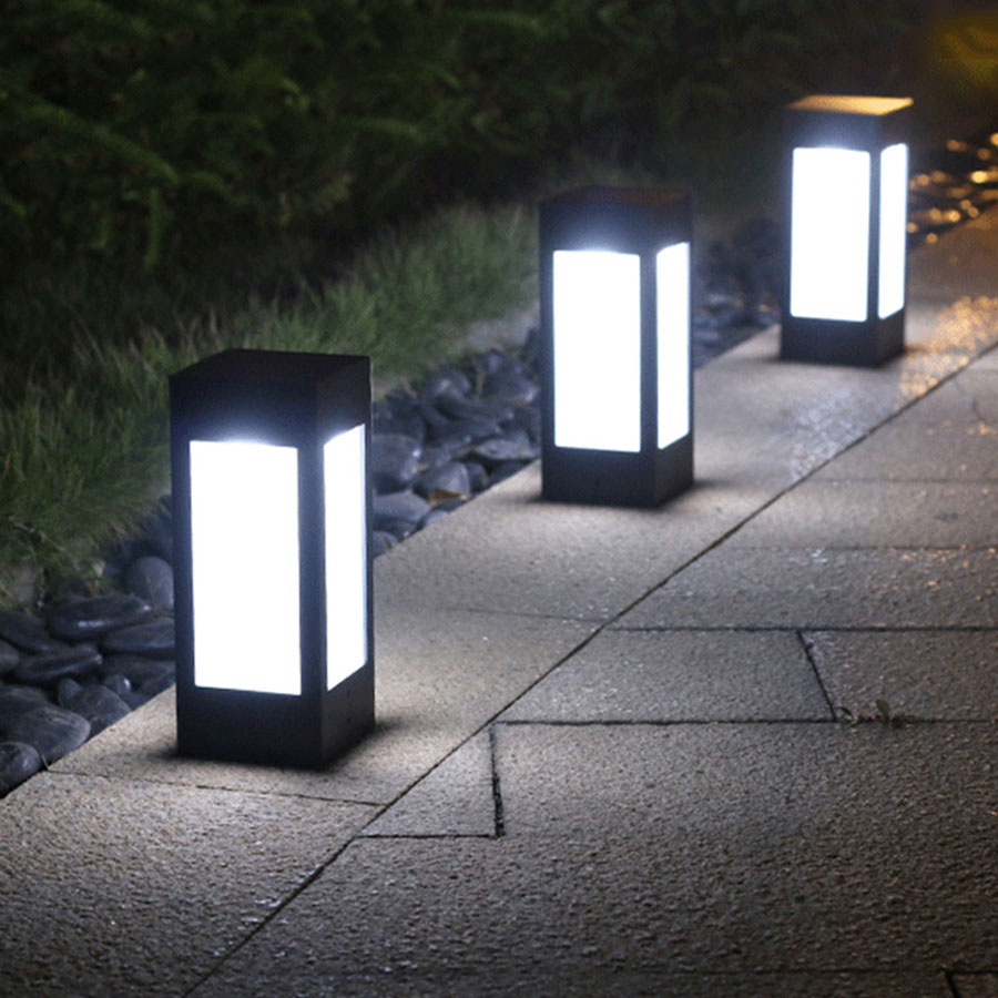 Skanto | Quadratische Solar-LED-Gartenlampe – Dekorative Außenbeleuchtung für Wege und Terrassen