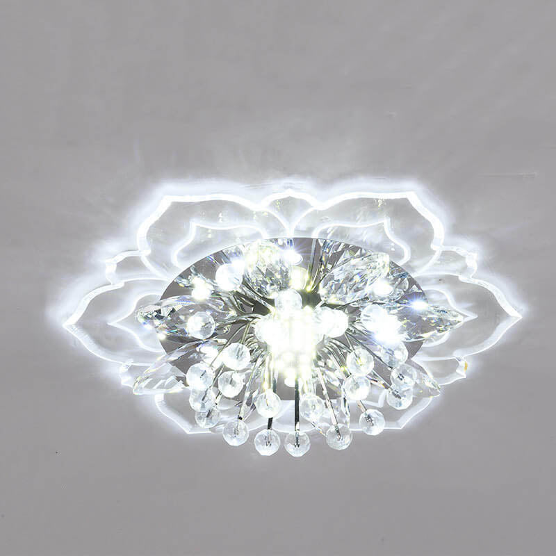 Skanto | GlowPetal LED-Kristall-Deckenleuchte | Blumenförmig | Modernes Design | Energiesparend | Dekorative Beleuchtung