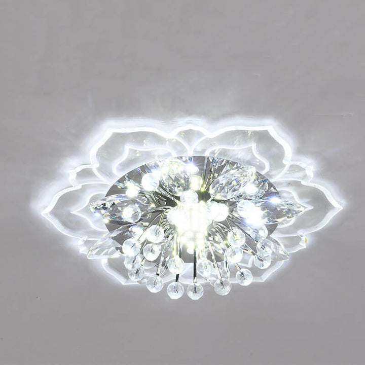 Skanto | GlowPetal LED-Kristall-Deckenleuchte | Blumenförmig | Modernes Design | Energiesparend | Dekorative Beleuchtung