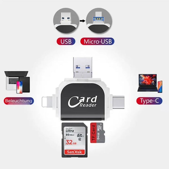 Skanto | 4-in-1 Universal Multi-Anschluss SD/TF-Kartenleser