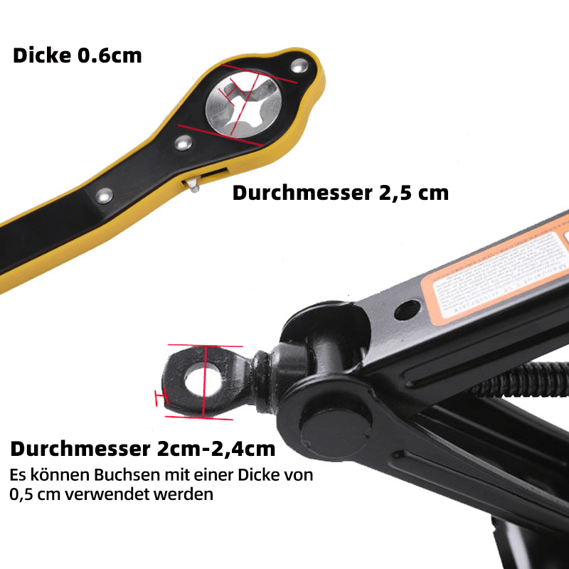 Skanto | Glückstür™ Auto-Arbeitssparender Wagenheber-Ratschenschlüssel
